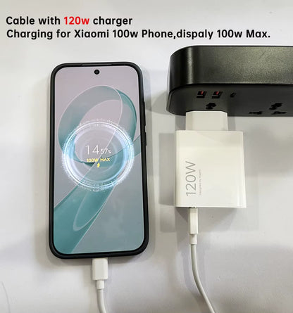 Ultra-Fast Original USB Type-C Cable for Xiaomi - 120W Turbo Charger Compatible with All Models
