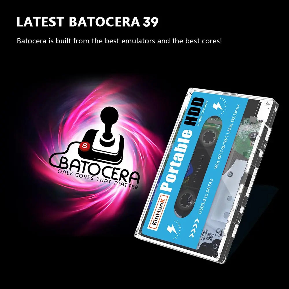 Experience Nostalgia with the KINHANK 500G Retro Gaming HDD - Over 100,000 Games & 70 Emulators Ready to Play!